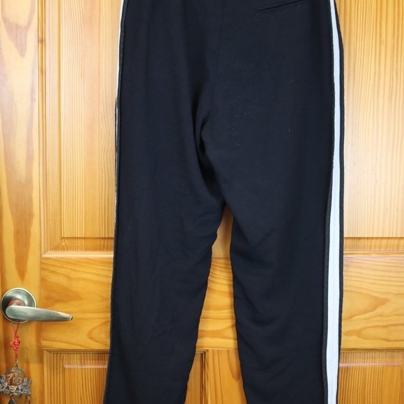 Top Shop Black Striped Dress Pants 6 - Elastic Waist Workwear Trousers - Picture 2 of 16